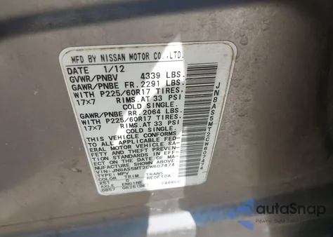 2012 Nissan Rogue Sv from USA, damaged, VIN JN8AS5MT2CW607474